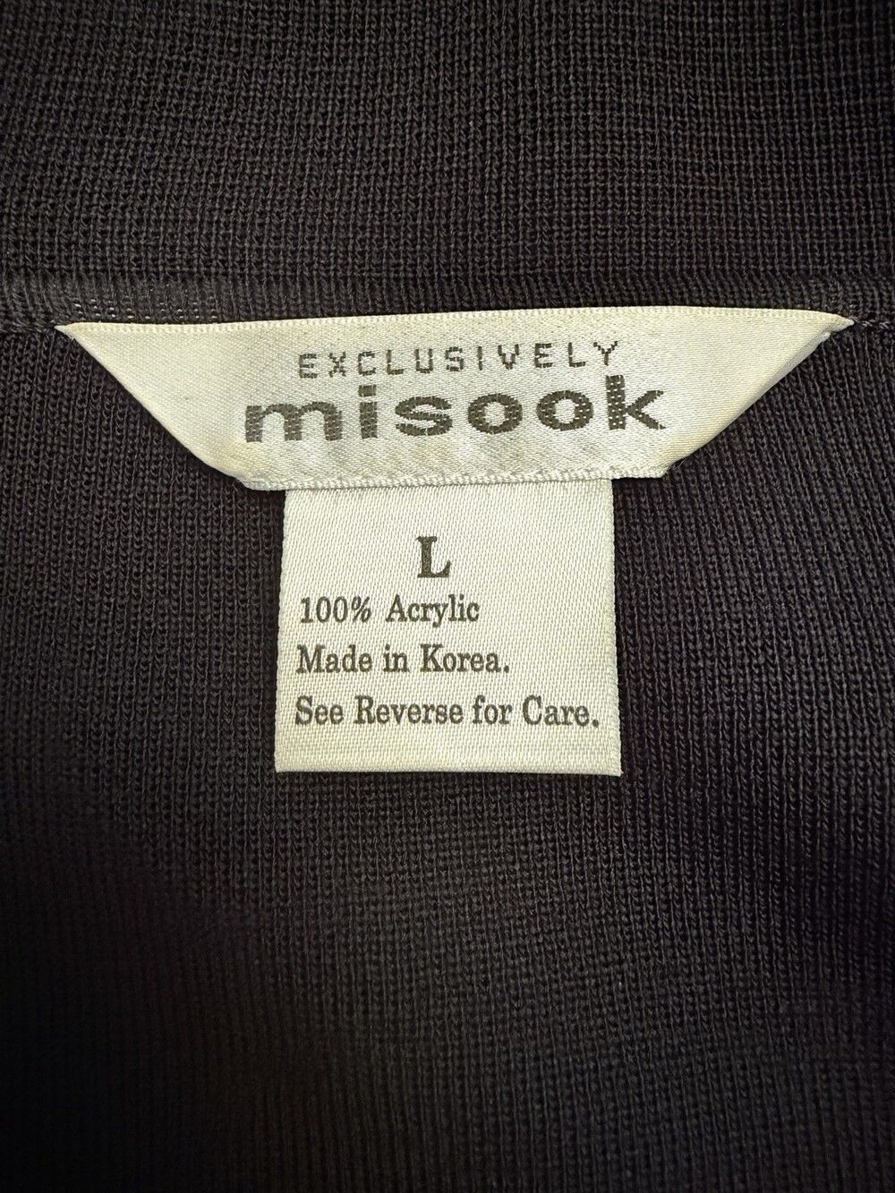 Exclusively MISOOK Open Cardigan Sz Large Black Gold Square Edge EUC - Picture 5 of 5